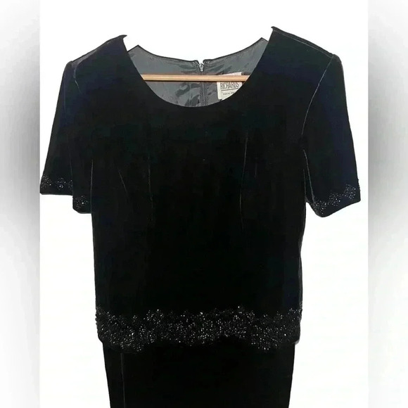 Vintage R&M Richards by Karen Kwong Beaded Dress | Size 10 |Elegant Evening Wear - Picture 3 of 6